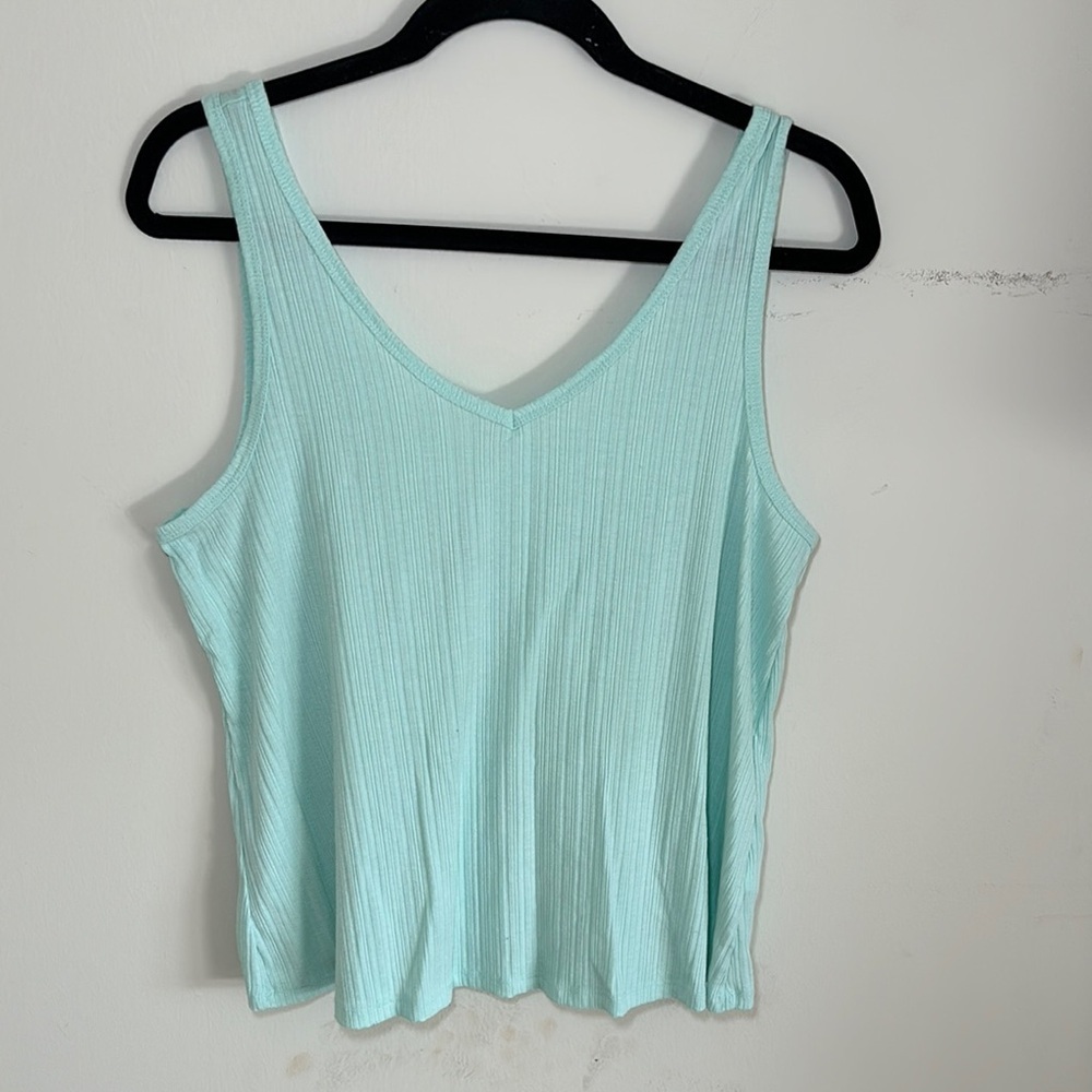 SO Green Ribbed Tank Top